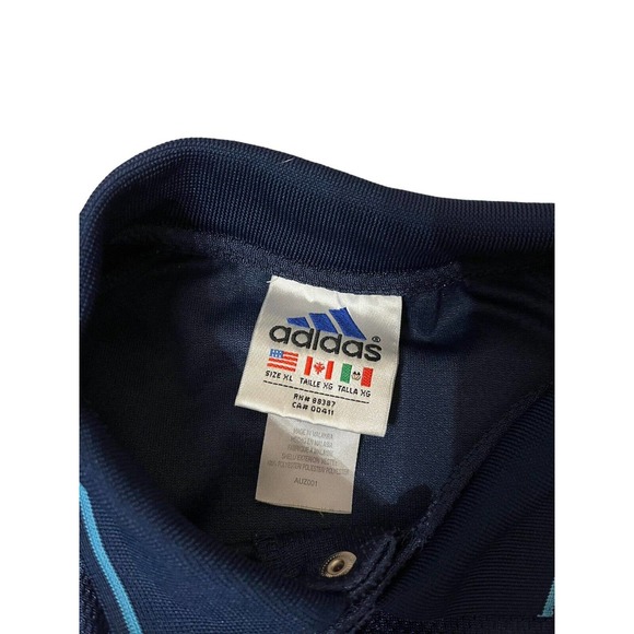 Vintage 90s Adidas Shirt XL Men’s Blue Warm Up Full Snap Button Up Basketball - Picture 3 of 7